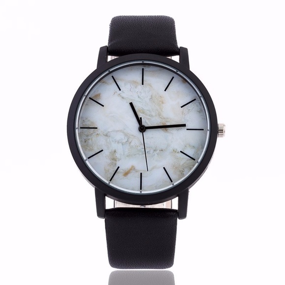 NEW Marble Unisex Leather Strap Watch - Picture 4 of 8